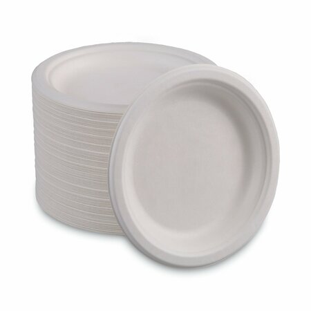 Boardwalk Bagasse Molded Fiber Dinnerware, Plate, 6" Diameter, White, PK1000 BWKPLATEWF6
